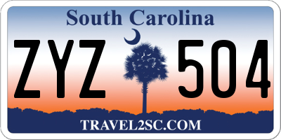 SC license plate ZYZ504