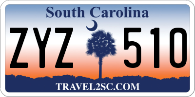 SC license plate ZYZ510