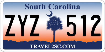 SC license plate ZYZ512