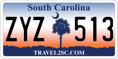 SC license plate ZYZ513