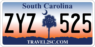 SC license plate ZYZ525