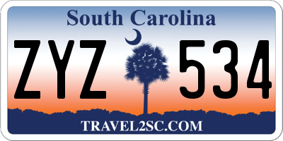 SC license plate ZYZ534