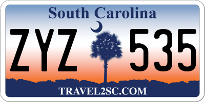 SC license plate ZYZ535