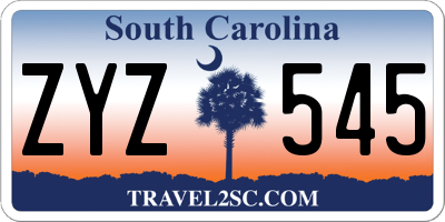 SC license plate ZYZ545