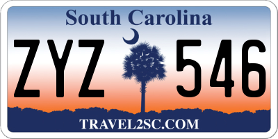 SC license plate ZYZ546