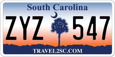 SC license plate ZYZ547