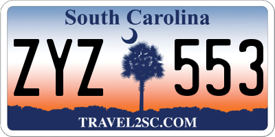 SC license plate ZYZ553