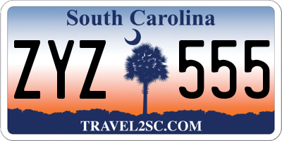 SC license plate ZYZ555