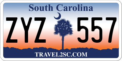 SC license plate ZYZ557