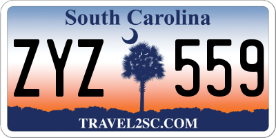SC license plate ZYZ559