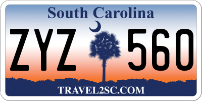SC license plate ZYZ560