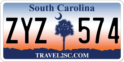 SC license plate ZYZ574