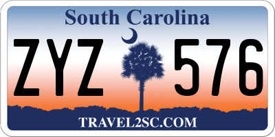 SC license plate ZYZ576