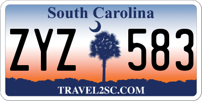 SC license plate ZYZ583