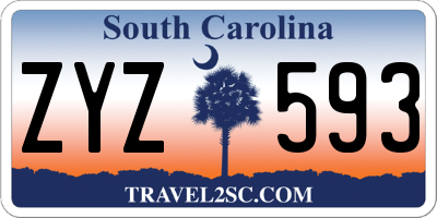 SC license plate ZYZ593