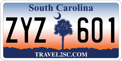 SC license plate ZYZ601