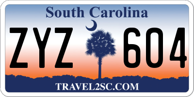 SC license plate ZYZ604