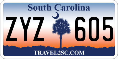 SC license plate ZYZ605