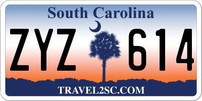 SC license plate ZYZ614