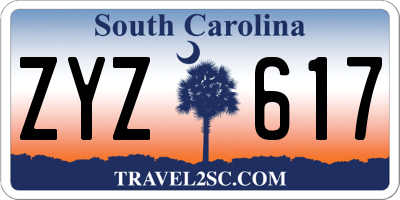 SC license plate ZYZ617