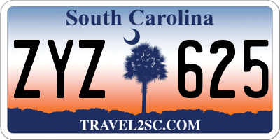 SC license plate ZYZ625