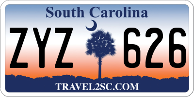 SC license plate ZYZ626