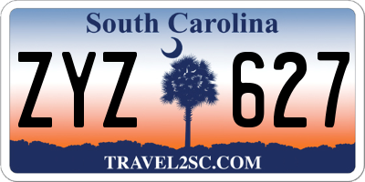 SC license plate ZYZ627