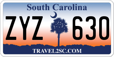 SC license plate ZYZ630