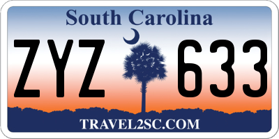 SC license plate ZYZ633