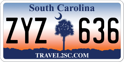 SC license plate ZYZ636