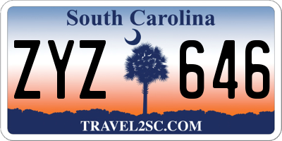 SC license plate ZYZ646