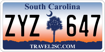 SC license plate ZYZ647