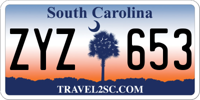 SC license plate ZYZ653