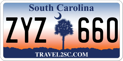 SC license plate ZYZ660