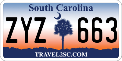 SC license plate ZYZ663