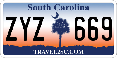 SC license plate ZYZ669
