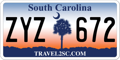 SC license plate ZYZ672