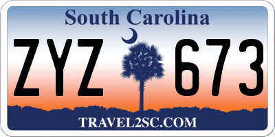 SC license plate ZYZ673