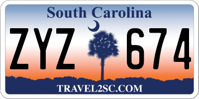 SC license plate ZYZ674
