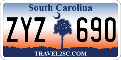 SC license plate ZYZ690