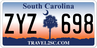 SC license plate ZYZ698