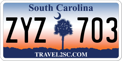 SC license plate ZYZ703