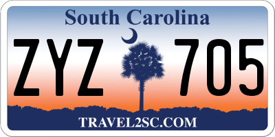 SC license plate ZYZ705