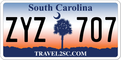 SC license plate ZYZ707