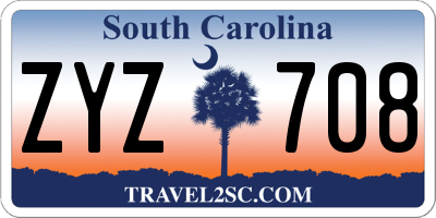 SC license plate ZYZ708
