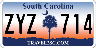 SC license plate ZYZ714