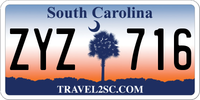 SC license plate ZYZ716