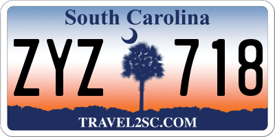 SC license plate ZYZ718