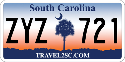 SC license plate ZYZ721