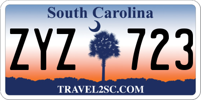 SC license plate ZYZ723